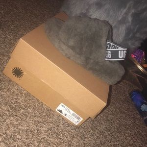 Gray Fluff Yeah Slide by UGG BRAND NEW OUT THE BOX